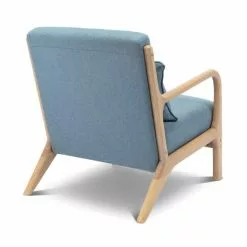 Alice's Garden Fauteuils Fauteuil En Bois Avec Tissu Vert D'eau 65x 80x79cm -Chaise Soldes Magasin fauteuil en bois avec tissu vert d eau 65x 80x79cm 2