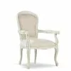 MOYCOR Fauteuils Fauteuil En Bois D'acajou Blanc Et Revêtement En Polyester Blanc