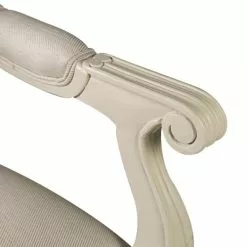 MOYCOR Fauteuils Fauteuil En Bois D'acajou Blanc Et Revêtement En Polyester Blanc -Chaise Soldes Magasin fauteuil en bois d acajou blanc et revetement en polyester blanc 5