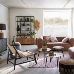 Maisons Du Monde Fauteuils Fauteuil En Bois De Manguier Noir Et Sisal -Chaise Soldes Magasin fauteuil en bois de manguier noir et sisal 1000 2 2 225830 5