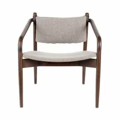 Dutchbone Fauteuils Fauteuil En Bois Et Tissu Beige -Chaise Soldes Magasin fauteuil en bois et tissu beige 3