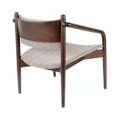 Dutchbone Fauteuils Fauteuil En Bois Et Tissu Beige -Chaise Soldes Magasin fauteuil en bois et tissu beige 5