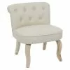 The Home Deco Factory Fauteuils Fauteuil En Bois Et Tissu Eleonore Beige
