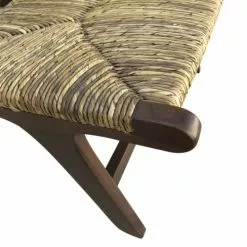 MOYCOR Fauteuils Fauteuil En Bois Marron Et Beige -Chaise Soldes Magasin fauteuil en bois marron et beige 4