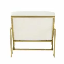 Maisons Du Monde Fauteuils Fauteuil En Coton Blanc Et Pieds En Métal Doré -Chaise Soldes Magasin fauteuil en coton blanc et pieds en metal dore 1000 4 12 199108 3