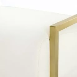 Maisons Du Monde Fauteuils Fauteuil En Coton Blanc Et Pieds En Métal Doré -Chaise Soldes Magasin fauteuil en coton blanc et pieds en metal dore 1000 4 12 199108 4