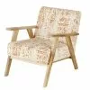 Maisons Du Monde Fauteuils Fauteuil En Coton Façon Tapisserie Multicolore Et Bois De Manguier