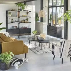 Maisons Du Monde Fauteuils Fauteuil En Coton Tressé Motifs Ivoire Et Noirs -Chaise Soldes Magasin fauteuil en coton tresse motifs ivoire et noirs 1000 3 2 187003 10