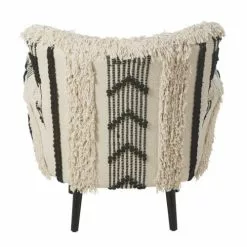 Maisons Du Monde Fauteuils Fauteuil En Coton Tressé Motifs Ivoire Et Noirs -Chaise Soldes Magasin fauteuil en coton tresse motifs ivoire et noirs 1000 3 2 187003 3