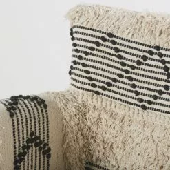 Maisons Du Monde Fauteuils Fauteuil En Coton Tressé Motifs Ivoire Et Noirs -Chaise Soldes Magasin fauteuil en coton tresse motifs ivoire et noirs 1000 3 2 187003 4