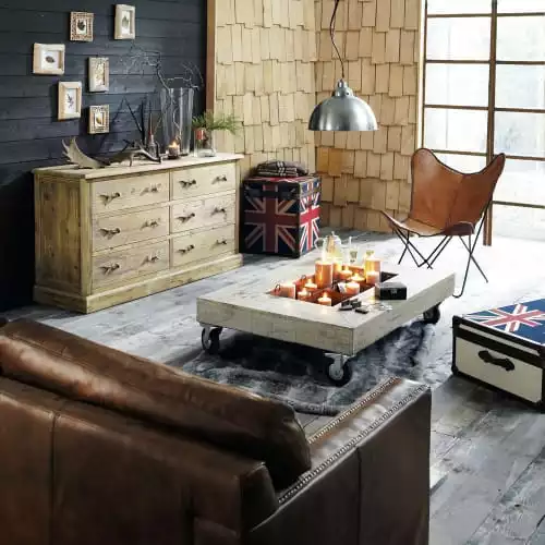 Maisons Du Monde Fauteuils Fauteuil En Croûte De Cuir Camel 2 Maisons Du Monde Fauteuils Fauteuil En Croûte De Cuir Camel – Image 2