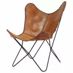Maisons Du Monde Fauteuils Fauteuil En Croûte De Cuir Camel