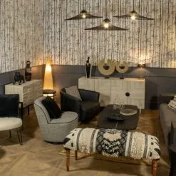 Now’s Home Fauteuils Fauteuil En Cuir De Vache Noir -Chaise Soldes Magasin fauteuil en cuir de vache noir 3