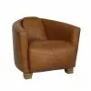 Now’s Home Fauteuils Fauteuil En Cuir De Vache Noisette