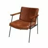 Maisons Du Monde Fauteuils Fauteuil En Cuir De Vachette Marron Vieilli
