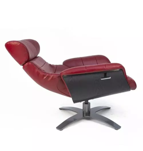 My New Design Fauteuils Fauteuil En Cuir Et Bois Noir - Cuir Rouge 4 My New Design Fauteuils Fauteuil En Cuir Et Bois Noir - Cuir Rouge – Image 4