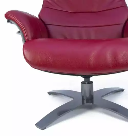 My New Design Fauteuils Fauteuil En Cuir Et Bois Noir - Cuir Rouge 5 My New Design Fauteuils Fauteuil En Cuir Et Bois Noir - Cuir Rouge – Image 5