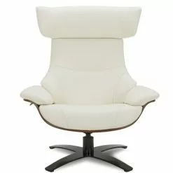Chaise Soldes Magasin -Chaise Soldes Magasin fauteuil en cuir et chene naturel cuir blanc 1
