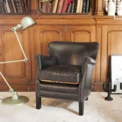 PIB Fauteuils Fauteuil En Cuir Marron -Chaise Soldes Magasin fauteuil en cuir marron 2