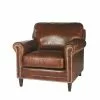 Maisons Du Monde Fauteuils Fauteuil En Cuir Marron Effet Vieilli