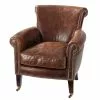 Maisons Du Monde Fauteuils Fauteuil En Cuir Marron Effet Vieilli