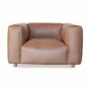 PIB Fauteuils Fauteuil En Cuir Pleine Fleur Marron