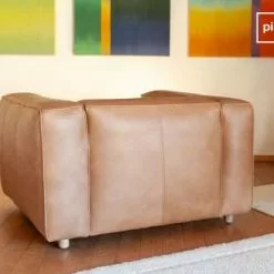 PIB Fauteuils Fauteuil En Cuir Pleine Fleur Marron -Chaise Soldes Magasin fauteuil en cuir pleine fleur marron 2