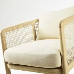 Maisons Du Monde Fauteuils Fauteuil En Frêne Avec Coussins En Coton Beige -Chaise Soldes Magasin fauteuil en frene avec coussins en coton beige 1000 3 21 210310 4