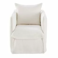 Maisons Du Monde Fauteuils Fauteuil En Lin Froissé Blanc