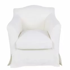 Maisons Du Monde Fauteuils Fauteuil En Lin Froissé Blanc