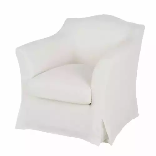 Maisons Du Monde Fauteuils Fauteuil En Lin Froissé Blanc 2 Maisons Du Monde Fauteuils Fauteuil En Lin Froissé Blanc – Image 2
