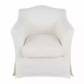 Maisons Du Monde Fauteuils Fauteuil En Lin Froissé Blanc 4 Maisons Du Monde Fauteuils Fauteuil En Lin Froissé Blanc – Image 4