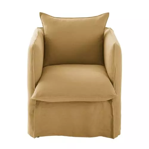 Maisons Du Monde Fauteuils Fauteuil En Lin Froissé Ocre 1 Maisons Du Monde Fauteuils Fauteuil En Lin Froissé Ocre