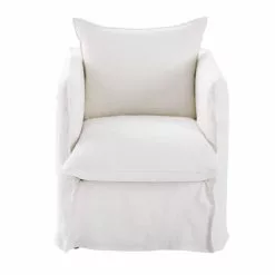 Maisons Du Monde Fauteuils Fauteuil En Lin Supérieur Blanc