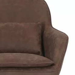 MOYCOR Fauteuils Fauteuil En Métal Noir Et Similicuir Marron -Chaise Soldes Magasin fauteuil en metal noir et similicuir marron 4
