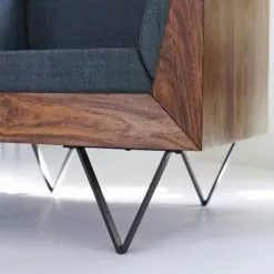 Tikamoon Fauteuils Fauteuil En Palissandre Massif Et Tissu -Chaise Soldes Magasin fauteuil en palissandre massif et tissu 2