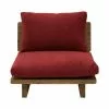 Grenier Alpin Fauteuils Fauteuil En Pin Recyclé Et Tissu Rouge