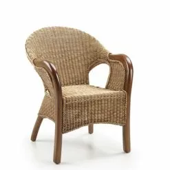 MOYCOR Fauteuils Fauteuil En Rotin Et Bois Marron