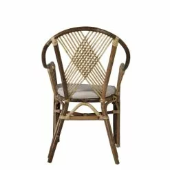 MOYCOR Fauteuils Fauteuil En Rotin Marron Et Polyester Beige 8 MOYCOR Fauteuils Fauteuil En Rotin Marron Et Polyester Beige -Chaise Soldes Magasin fauteuil en rotin marron et polyester beige 2