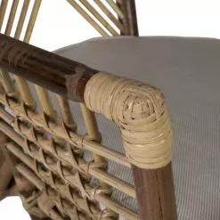 MOYCOR Fauteuils Fauteuil En Rotin Marron Et Polyester Beige 9 MOYCOR Fauteuils Fauteuil En Rotin Marron Et Polyester Beige -Chaise Soldes Magasin fauteuil en rotin marron et polyester beige 3