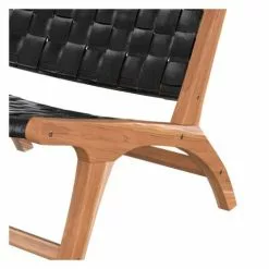 Rendez Vous Déco Fauteuils Fauteuil En Teck Et Cuir Tréssé Noir 9 Rendez Vous Déco Fauteuils Fauteuil En Teck Et Cuir Tréssé Noir -Chaise Soldes Magasin fauteuil en teck et cuir tresse noir 3
