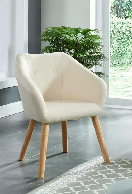 Baita Fauteuils Fauteuil En Tissu 1 Place Blanc Crème 2 Baita Fauteuils Fauteuil En Tissu 1 Place Blanc Crème – Image 2