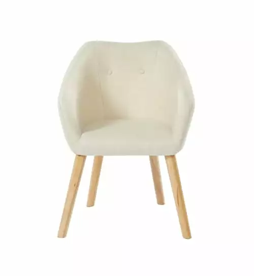 Baita Fauteuils Fauteuil En Tissu 1 Place Blanc Crème 3 Baita Fauteuils Fauteuil En Tissu 1 Place Blanc Crème – Image 3