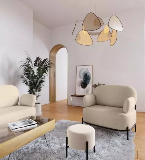 Potiron Paris Fauteuils Fauteuil En Tissu Beige 2 Potiron Paris Fauteuils Fauteuil En Tissu Beige – Image 2