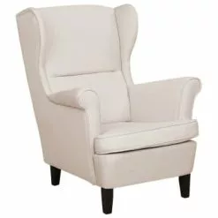 Beliani Fauteuils Fauteuil En Tissu Beige Clair