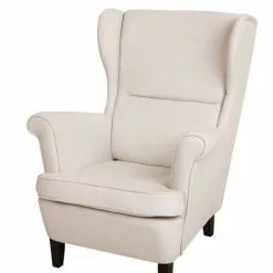 Beliani Fauteuils Fauteuil En Tissu Beige Clair -Chaise Soldes Magasin fauteuil en tissu beige clair 5