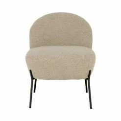 House Nordic Fauteuils Fauteuil En Tissu Bouclette Et Métal Sable -Chaise Soldes Magasin fauteuil en tissu bouclette et metal sable 2