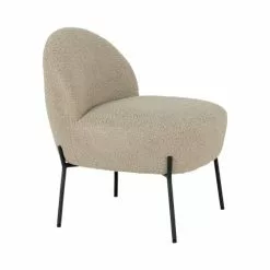 House Nordic Fauteuils Fauteuil En Tissu Bouclette Et Métal Sable -Chaise Soldes Magasin fauteuil en tissu bouclette et metal sable 3