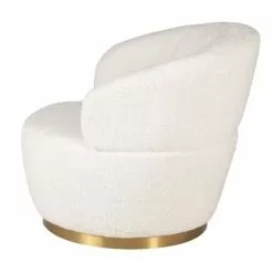Zago Fauteuils Fauteuil En Tissu Effet Mohair Couleur Crème Pivotant -Chaise Soldes Magasin fauteuil en tissu effet mohair couleur creme pivotant 4