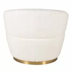 Zago Fauteuils Fauteuil En Tissu Effet Mohair Couleur Crème Pivotant -Chaise Soldes Magasin fauteuil en tissu effet mohair couleur creme pivotant 5